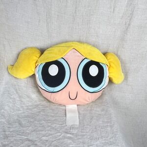 Cartoon Network Powerpuff Girls Bubbles Plush Pillow OS Yellow Blue Y2K Retro